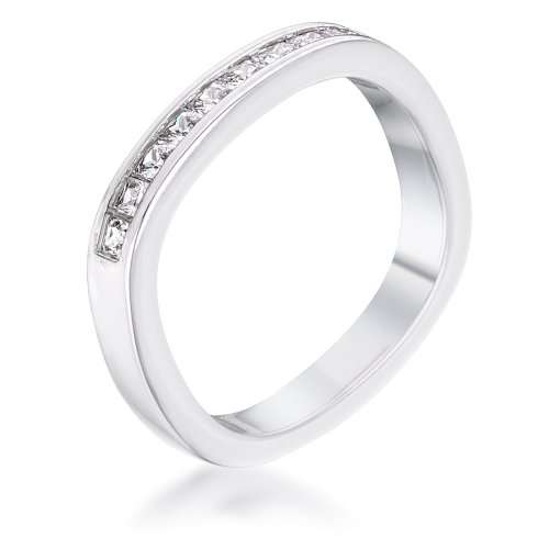 0.135ctw Clear Princess CZ Half Eternity Band