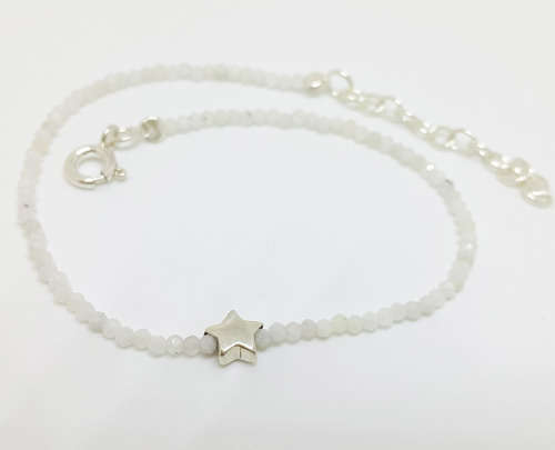 White Moonstone Bracelet in Silver
