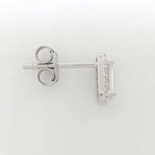 0.64ctw Emerald Cut Stud Earrings in 925 Sterling Silver