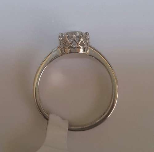 *CD DESIGNER JEWELRY*1.00ctw 100 Facet CZ Crown Set Engagement Ring*Size O*