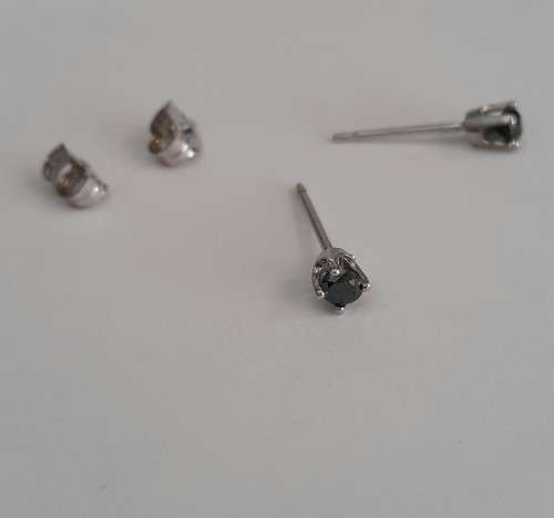 0.25ctw Black Diamond Studs in 925 Sterling Silver