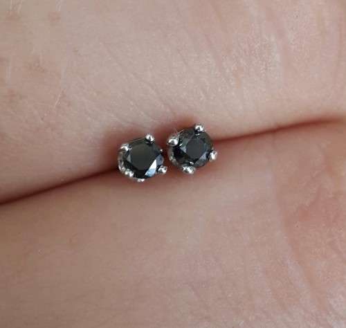 0.25ctw Black Diamond Studs in 925 Sterling Silver