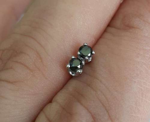 0.25ctw Black Diamond Studs in 925 Sterling Silver