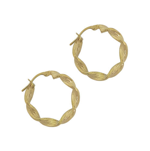 15mm 9ct Yellow Gold Hoop Earrings