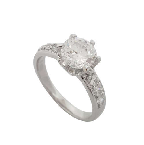 1.91ctw Solitiare CZ Ring in Silver- Size 7