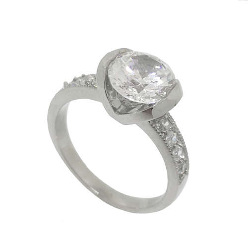2.24ctw CZ Style ring in Stainless Steel Size 7