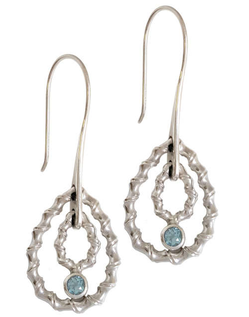 Blue Topaz Tear drop Earrings in Sterling Silver