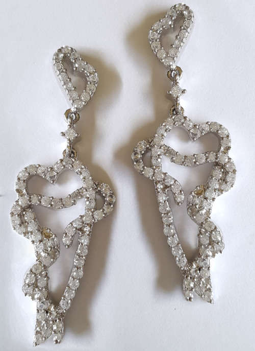 Heart wrapped CZ Earrings