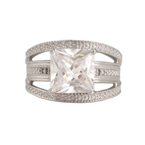 CD DESIGNER JEWELRY* 2.01ctw Clear CubicZirconia Ring in Silver Size P