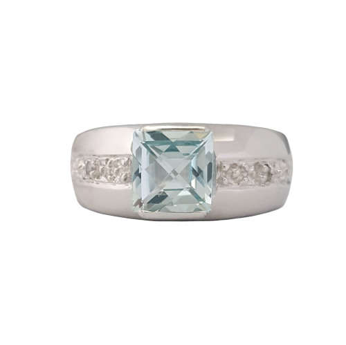 CD Designer Jewelry Topaz and CZ Band in Silver - Size 7.5