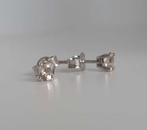 Morganite Earrings in Sterling Silver