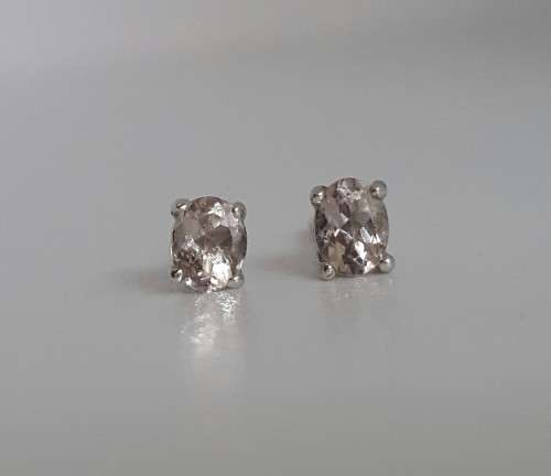 Morganite Earrings in Sterling Silver
