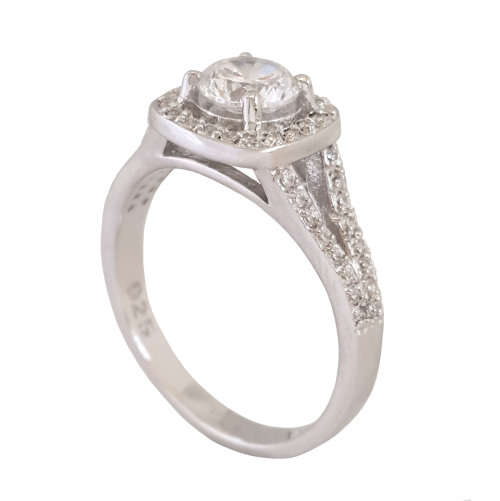 *CD DESIGNER JEWELRY* 1.01ct CZ Split Band Ring in 925 Sterling Silver- Size R
