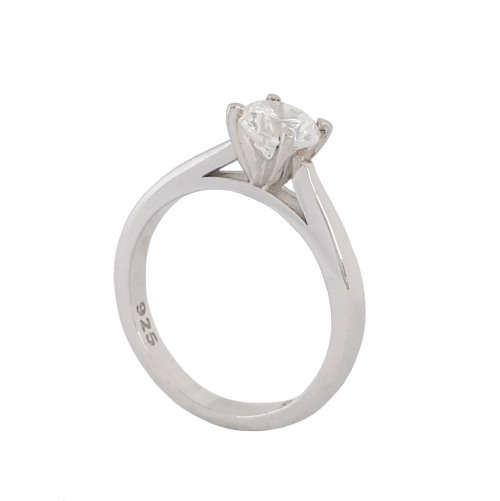 *CD DESIGNER JEWELRY* 1ct Solitaire Ring in Silver- Size R