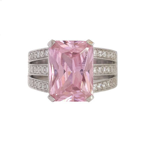 *CD DESIGNER JEWELRY*15.52ctw Cubic Zirconia Ring in 925 Sterling Silver*Size R*