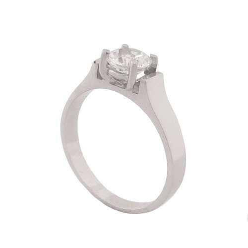 **CD DESIGNER JEWELRY** 0.75ct Natural Topaz Solitaire Ring in 925 Sterling Silver*Size O*
