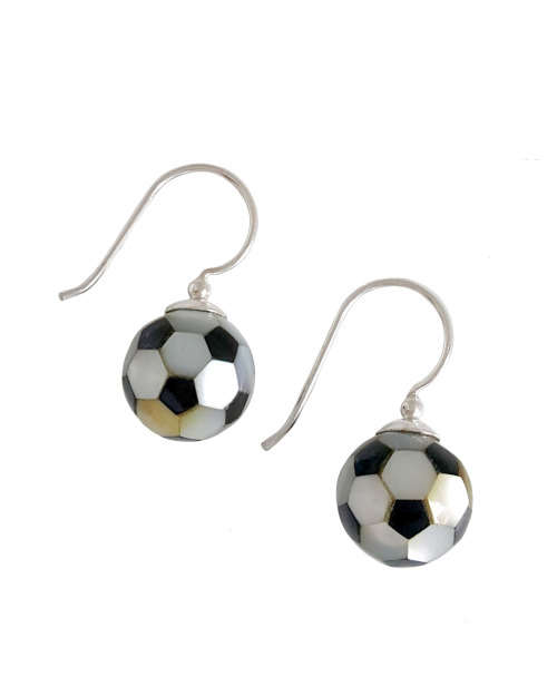 Soccer ball earrings in Sterling Silver