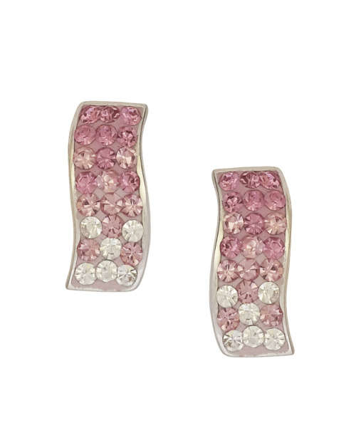 Pink and White Crystal Earrings in 925 Sterling Silver