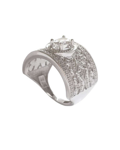 0.76ctw Clear Cubic Zirconia Ring in Silver- Size 8.5