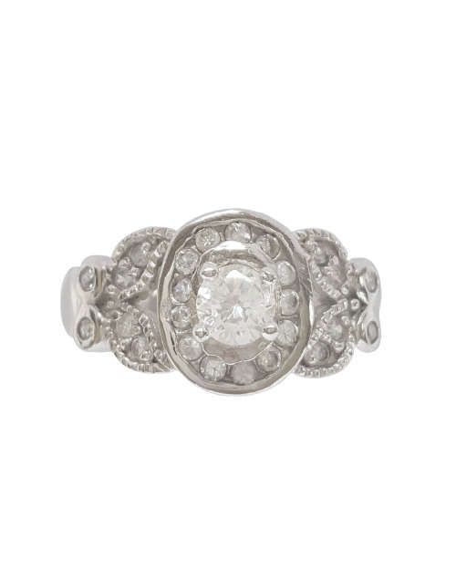 925 Sterling Silver Vintage style CZ Ring- Size 8.25/ 8.5