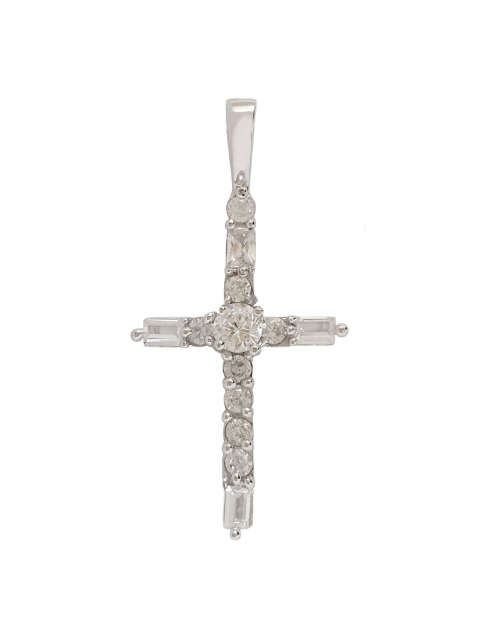 0.39ctw CZ Cross Pendant in Silver