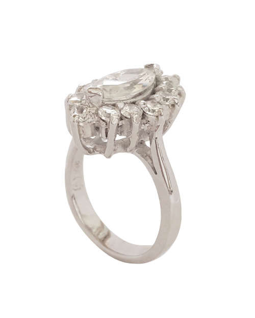 4.65ctw CZ Marquise Halo Ring in Silver- Size 6