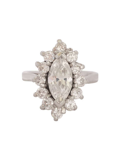 4.65ctw CZ Marquise Halo Ring in Silver- Size 6
