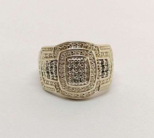 0.12ctw Clear CZ Broad Ring in 925 Sterling Silver - 7.75 - 8.5