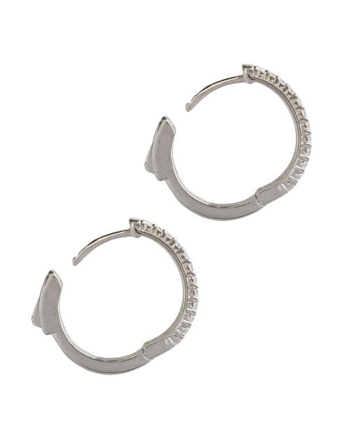 0.12ctw CZ Hoop Earring with lock in Silver
