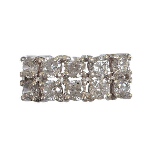 Two row CZ Half eternity ring- Size 8