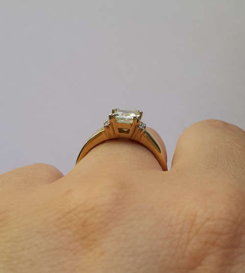 *CD DESIGNER JEWELRY* 1.587ct Moissanite and Diamond Ring in 9k Yellow Gold
