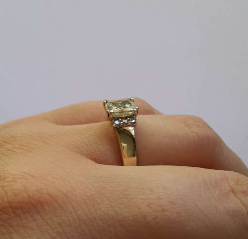 *CD DESIGNER JEWELRY* 1.587ct Moissanite and Diamond Ring in 9k Yellow Gold