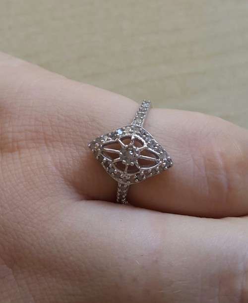 0.50ctw Natural Diamond Vintage Ring in 925 Sterling Silver- Size N