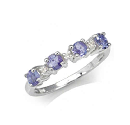 Tanzanite Half Eternity Band- Size 10