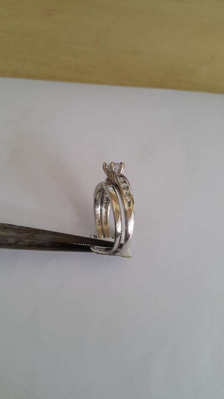 0.79ctw CZ 2 piece Set in Silver - Size 10