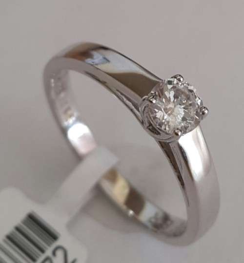 0.3ct Solitaire CZ set Ring in 9K White Gold