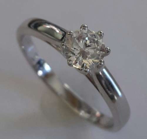 0.4ct Solitaire CZ set Ring in 9K White Gold