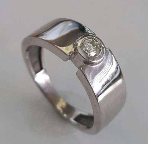 0.15ct Diamond Broad Ring in Silver