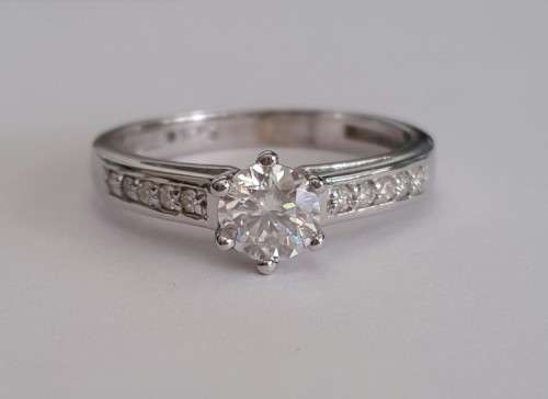 0.468ct Moissanite Solitaire Diamond Ring in 9K White Gold