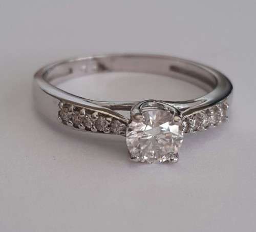 0.463ct Moissanite Solitaire Diamond Ring in 9K White Gold