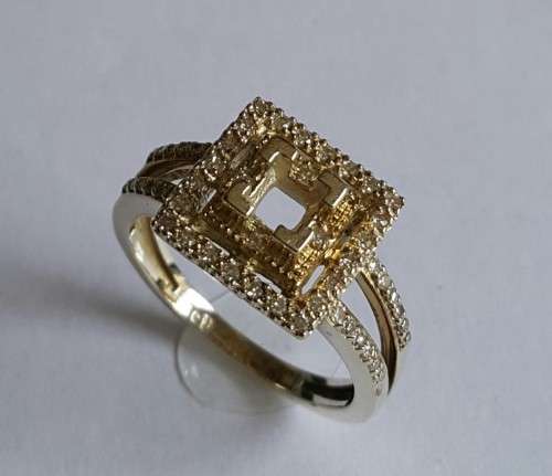 Semi-Mount with Diamonds in 9ct Yellow Gold