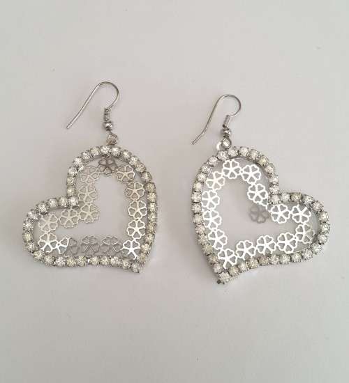 CZ Delicate Heart Earrings