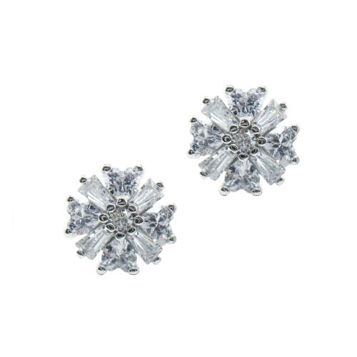 CZ Cluster Earring in Silver