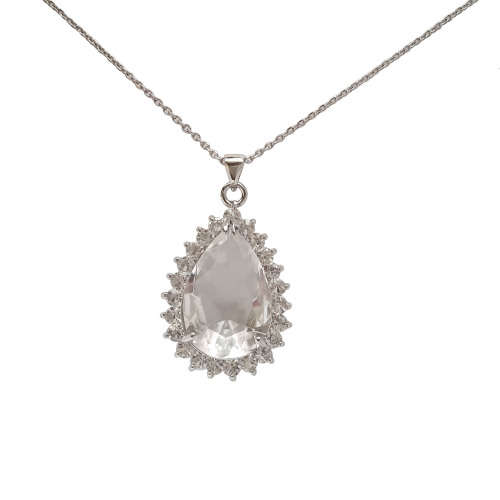 15.84ctw CZ Silver Pendant