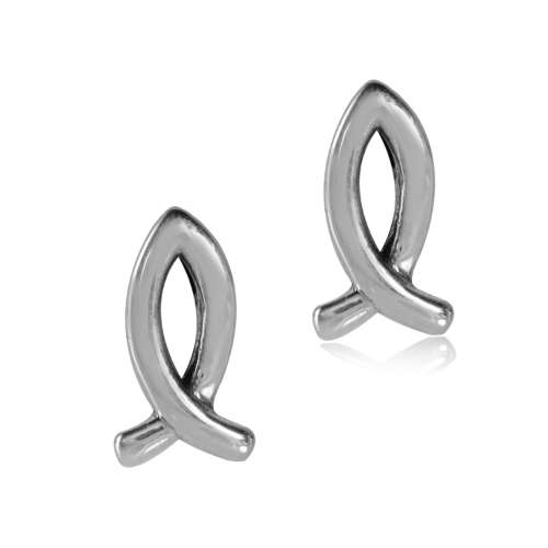 Christian Fish Stud in Sterling Silver