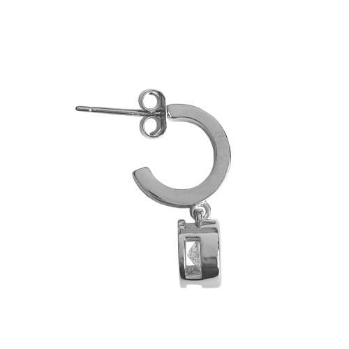 Ruby Red CZ Hoop earrings in 925 Sterling Silver