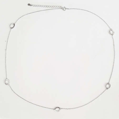 50cm / 55cm Oval linked Necklace in Sterling Silver
