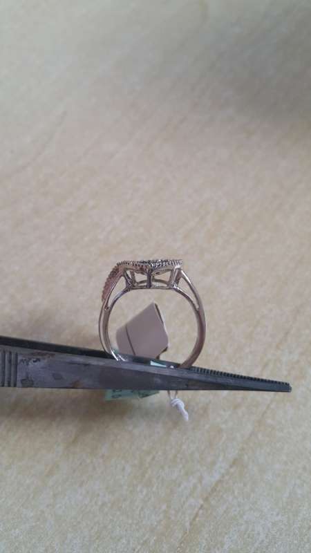 0.32ctw Cluster Diamond Pear shaped Ring in Silver Size 7