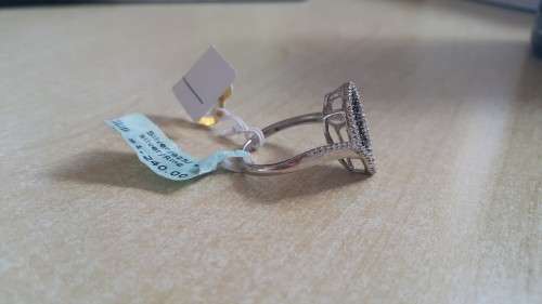 0.32ctw Cluster Diamond Pear shaped Ring in Silver Size 7