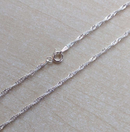 55cm 925 Sterling Silver Twist Curb Chain